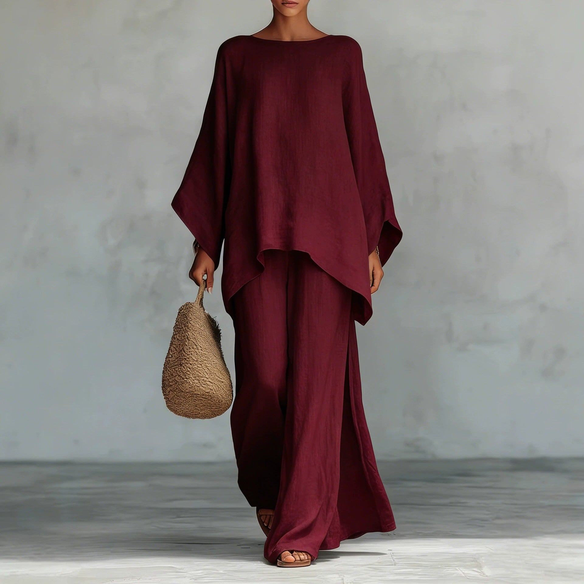 Relaxed Linen-Blend Two-Piece Set