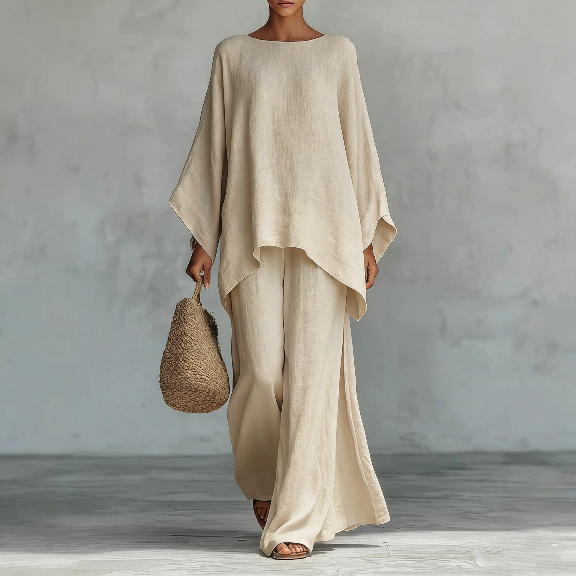 Relaxed Linen-Blend Two-Piece Set