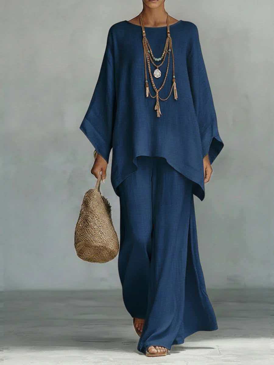 Relaxed Linen-Blend Two-Piece Set